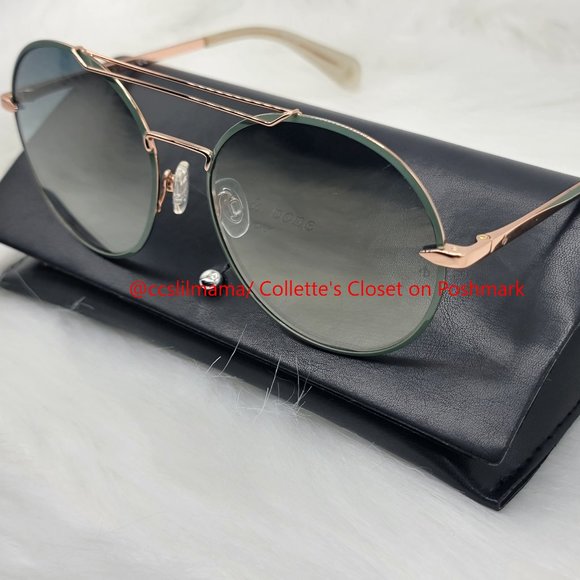 rag & bone 59 mm Round Metal Aviator Sunglasses - Picture 4 of 14